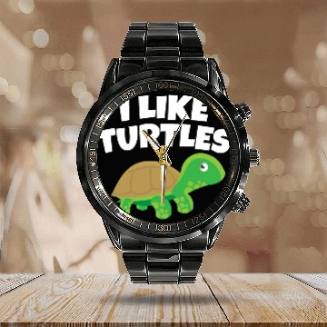 Discover Sea Animal I Tortoise Turtle Lover I Like Turtles Calendar Steel Band Watch