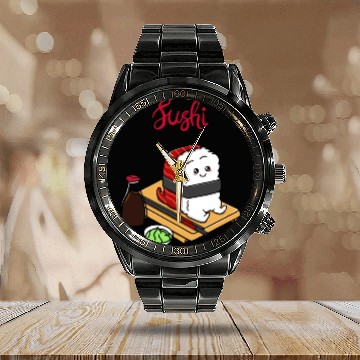 Discover Happy Tuna Sushi Calendar Steel Band Watch