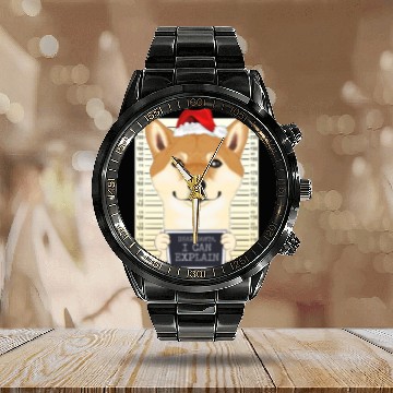 Discover Dear Santa I Can Explain Shiba Inu Christmas Calendar Steel Band Watch