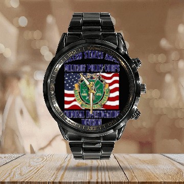 Discover U S Army Military Police Cid Front Design Calendar Steel Band Watch