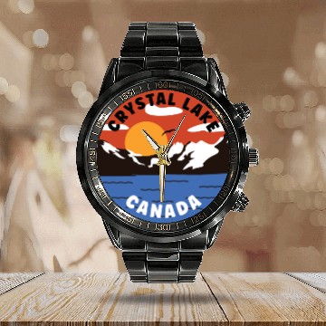 Discover Crystal Lake - Canada - Mountain Valley Calendar Steel Band Watch