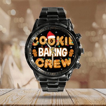 Discover Cookie Baking Crew Christmas Calendar Steel Band Watch