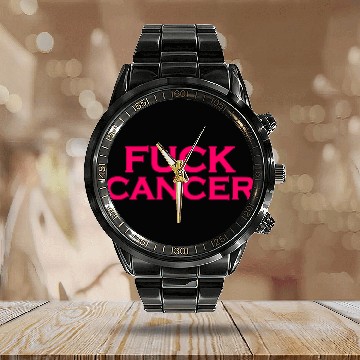 Discover Fuck cancer Calendar Steel Band Watch