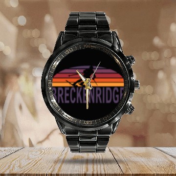 Discover Breckenridge Colorado Usa Ski Resort Snowboarding Calendar Steel Band Watch