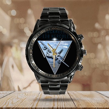 Discover Lockheed C 130 Hercules Calendar Steel Band Watch