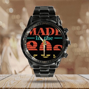 Discover Made in the 80s Vintage Once Upon Time Calendar Steel Band Watch