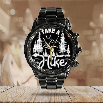 Discover Take a Hike Calendar Steel Band Watch