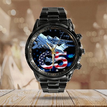 Discover C5 Galaxy Us Air Force Aircraft Calendar Steel Band Watch