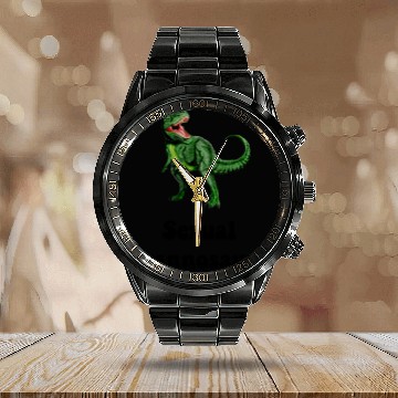 Discover Sexual Tyrannosaurus Funny Calendar Steel Band Watch