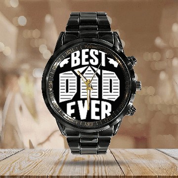 Discover Best Dad Ever Calendar Steel Band Watch