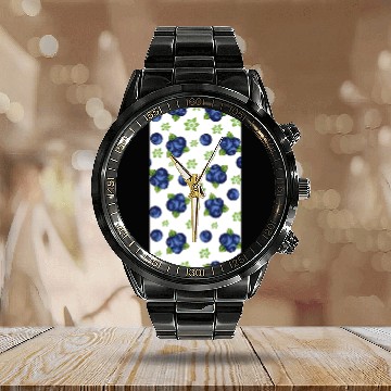 Discover Blueberry Fruit Eater Fruitarian Calendar Steel Band Watch