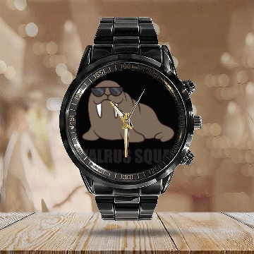 Discover Team Walrus Funny Walrus Squad Calendar Steel Band Watch