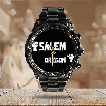 Discover Salem Oregon Calendar Steel Band Watch