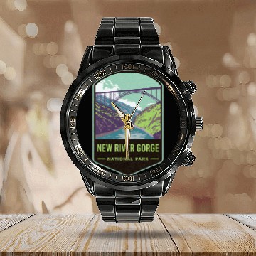 Discover New River Gorge National Park Calendar Steel Band Watch