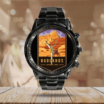 Discover Badlands National Park Calendar Steel Band Watch