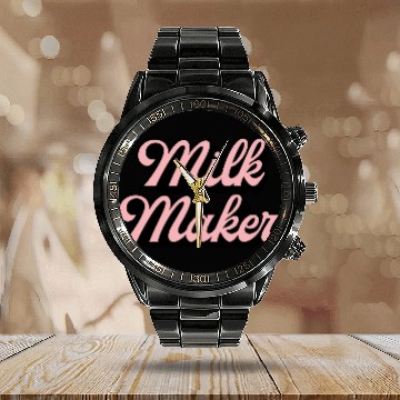 Discover Milk Maker Breastfeeding Baby Gift Mom life Breast Calendar Steel Band Watch