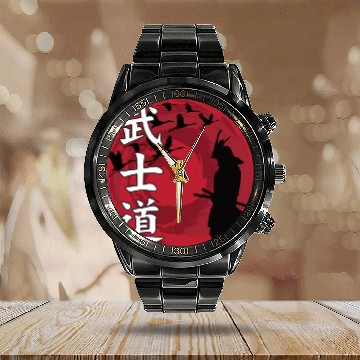 Discover Samurai Bushido Japan Calendar Steel Band Watch