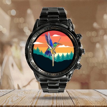 Discover Stubborn Quail Tricks Birds Lover Quail Hunting Calendar Steel Band Watch