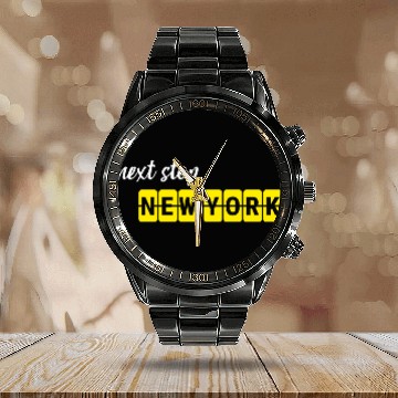 Discover Next Stop New York – City Trip with friends Calendar Steel Band Watch