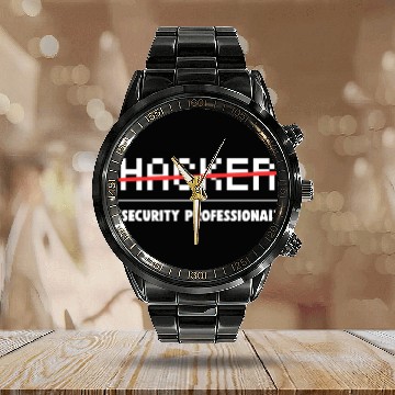 Discover Computer Hacker Geek Pun Apparel Calendar Steel Band Watch