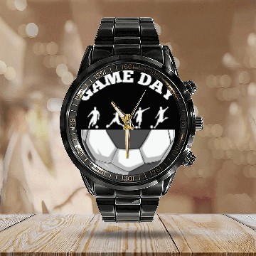 Discover Game day soccer, Soccer player, Soccer team Calendar Steel Band Watch