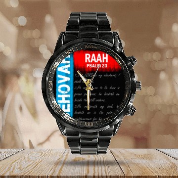 Discover Jehovah Raah - The Lord Is My Shepherd Calendar Steel Band Watch