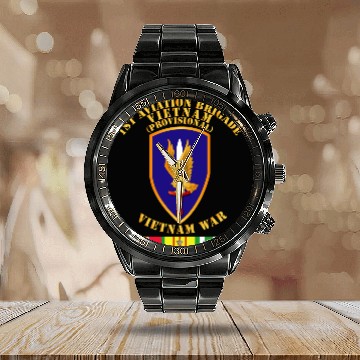 Discover Army - 1st Aviation Brigade (Provisional) - Vietna Calendar Steel Band Watch