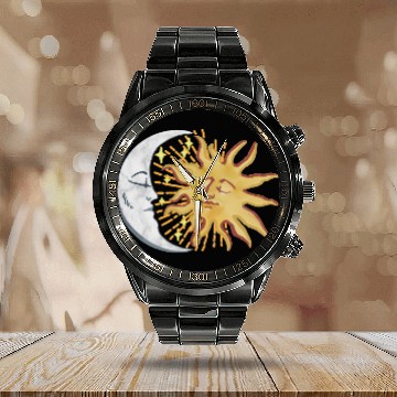 Discover Sun and Moon Calendar Steel Band Watch