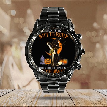 Discover Black Cat Kitty Buckle Up Buttercup You Just Flipp Calendar Steel Band Watch