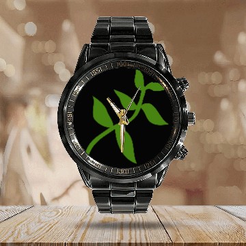 Discover plant olive branch Calendar Steel Band Watch