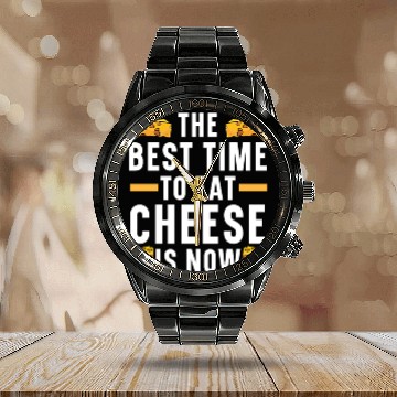 Discover The Best Time To Eat Cheese Is Now Mozzarella Calendar Steel Band Watch