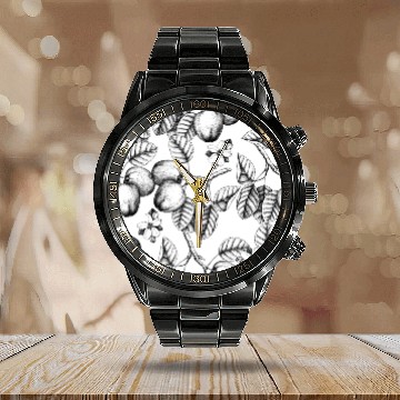 Discover apple tree pattern Calendar Steel Band Watch