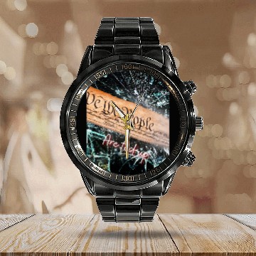 Discover We The People are fed up Calendar Steel Band Watch