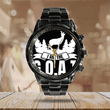 Discover Goat Calendar Steel Band Watch