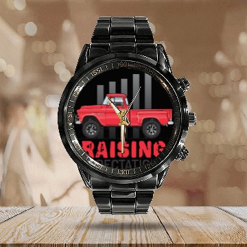 Discover Raising Expectations Cardinal Red Calendar Steel Band Watch