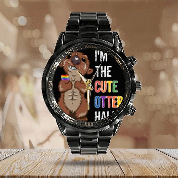 Discover Orlando Red Calendar Steel Band Watch Gay Pride Couples Gay Otter Half