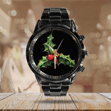 Discover perfect mistletoe Calendar Steel Band Watch