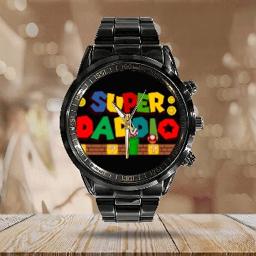Discover Super Daddio Calendar Steel Band Watch,Fathers Day Calendar Steel Band Watch,Gamer Daddy