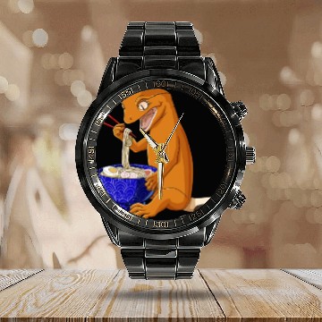 Discover Funny Japanese Kawaii Ramen Reptile Crested Gecko Calendar Steel Band Watch