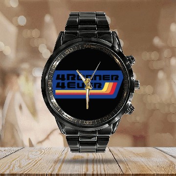 Discover 4 Runner 4 Ever Blue Yellow Orange Red Calendar Steel Band Watch