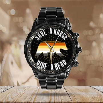 Discover Save A Horse Ride A Bear Gay Bear Brotherhood Calendar Steel Band Watch
