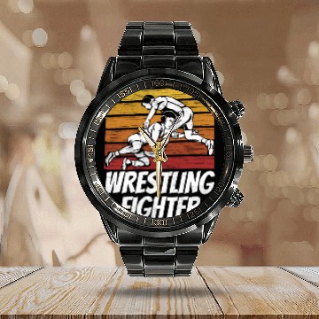 Discover Wrestling Fighter Wrestle Hobby Wrestler Calendar Steel Band Watch