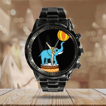 Discover Elephant Show Animal Trainer Gift Calendar Steel Band Watch
