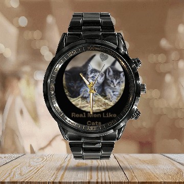 Discover Kittens love Calendar Steel Band Watch