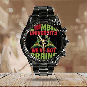 Discover Zombie University We've Got Brains Trick Or Treat Calendar Steel Band Watch
