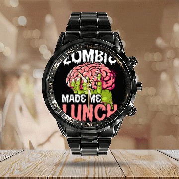 Discover Zombie Made Me Lunch Halloween Trick Or Treat Calendar Steel Band Watch