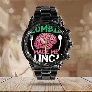 Discover Zombie Made Me Lunch Halloween Trick Or Treat Calendar Steel Band Watch