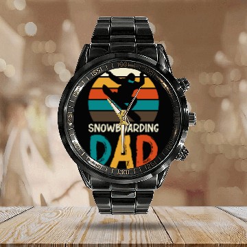 Discover Snowboard Snowboarding Snowboarder Ski Lovers Calendar Steel Band Watch