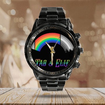Discover Heartstopper Rainbow LBGTQIA+ Tao and Elle Calendar Steel Band Watch