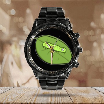 Discover caterpillar leaf biology symbol nature Calendar Steel Band Watch